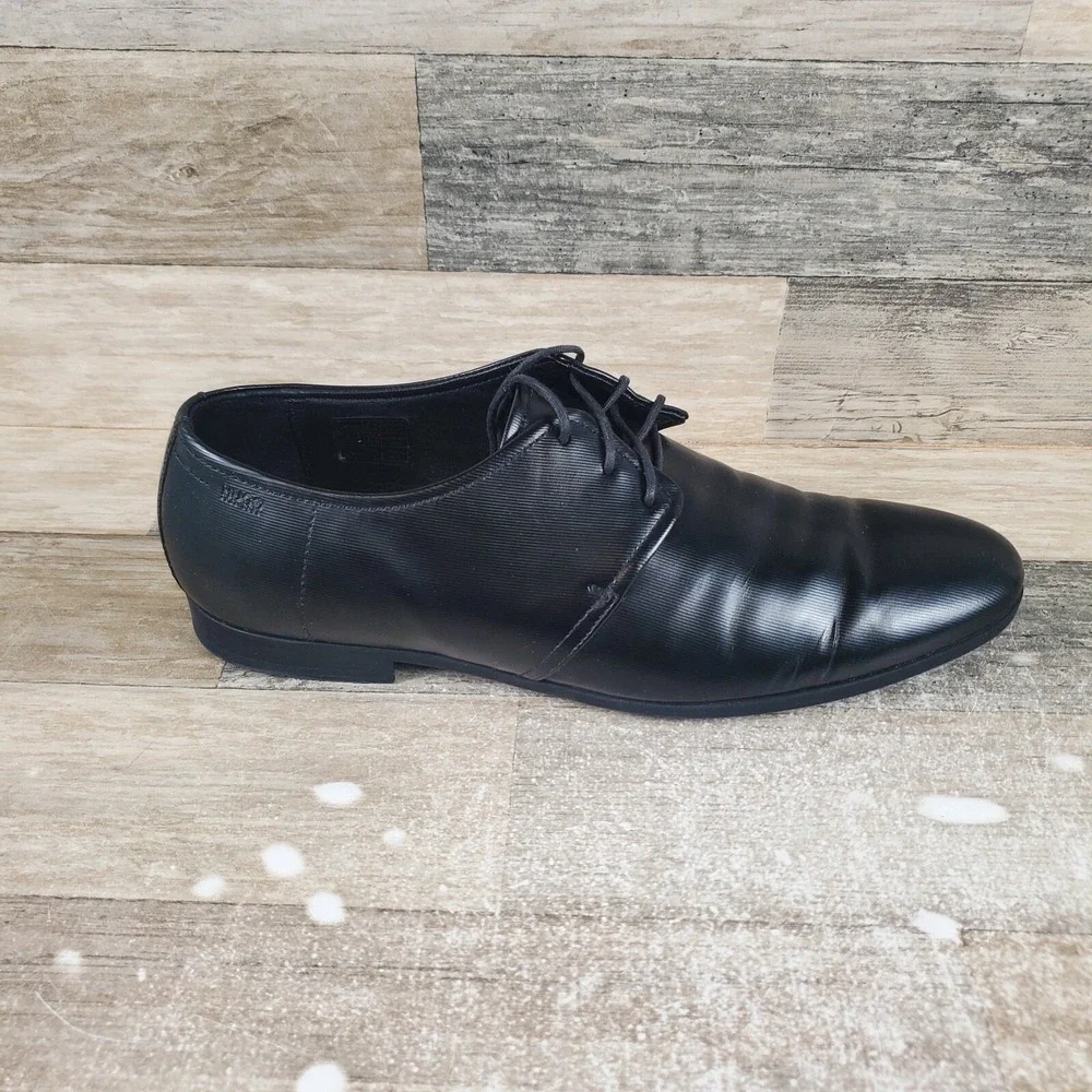 Hugo Boss Colby Mens Shoes Sz 9 Black Leather Lace Up Oxfords Dress Shoe